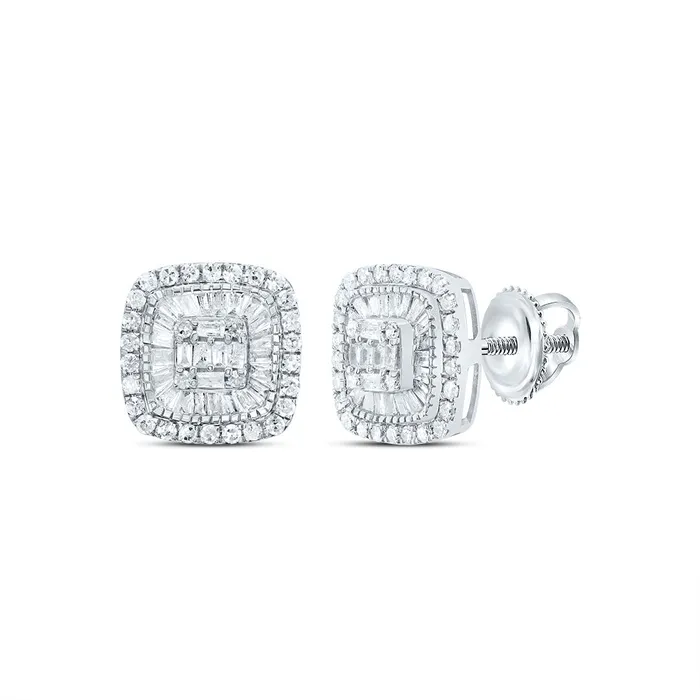 GND Earrings 58CtwNat Dia P1 Gift Cushion Baguette Earring