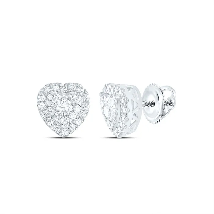 GND Earrings 78CtwNat Dia Ana M Elite Fashion Heart Stud Earring