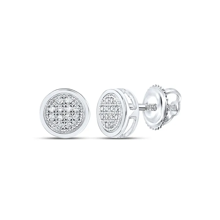 GND Earrings Sterling Silver Womens Round Diamond Cluster Earrings 120 Cttw 076 grams GND Earrings Sterling Silver Womens Round Diamond Cluster Earrings 120 Cttw 076 grams