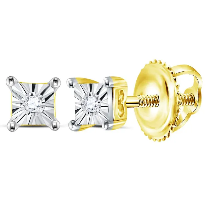 GND Earrings YellowTone Sterling 001CtDia P1 Gift Silver Fanook Earrings 014 grams GND Earrings YellowTone Sterling 001CtDia P1 Gift Silver Fanook Earrings 014 grams