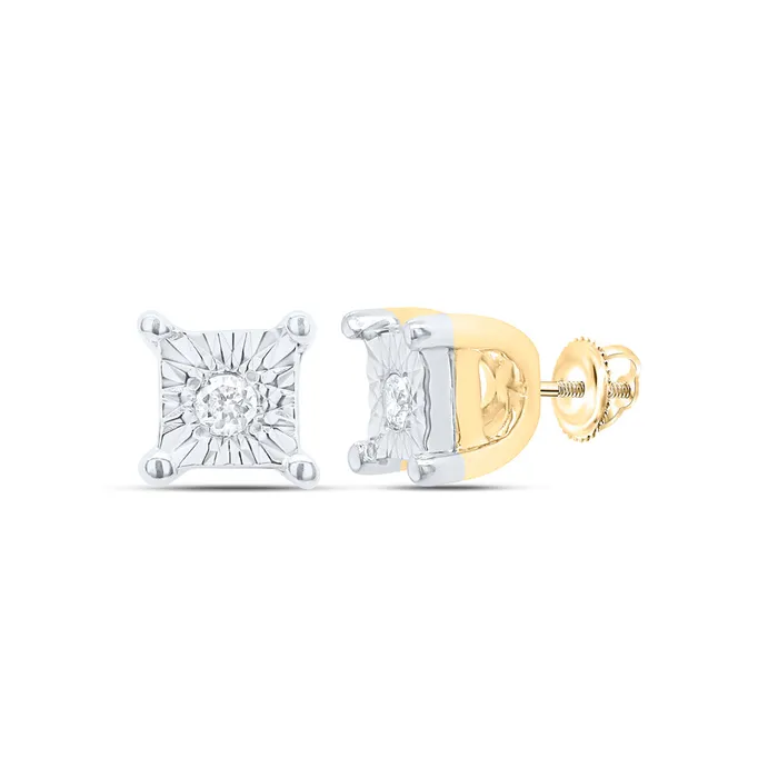 GND Earrings YellowTone Sterling 001CtDia P1 Gift Silver Fanook Earrings 014 grams