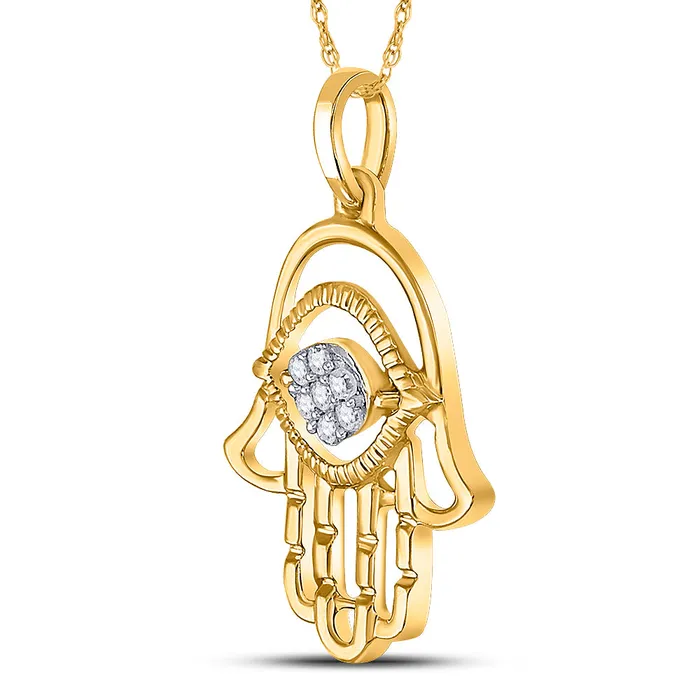 GND Gold Hamsa Fashion Pendant 120 Cttw Round Natural Diamond Womens 147 grams Necklaces GND Gold Hamsa Fashion Pendant 120 Cttw Round Natural Diamond Womens 147 grams Necklaces