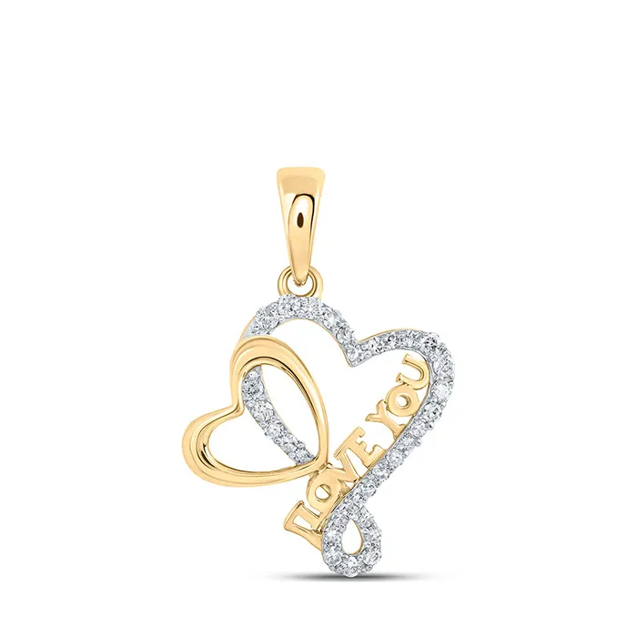 GND Gold Love You Heart Pendant 14 Cttw Round Natural Diamond Womens 119 grams Necklaces GND Gold Love You Heart Pendant 14 Cttw Round Natural Diamond Womens 119 grams Necklaces