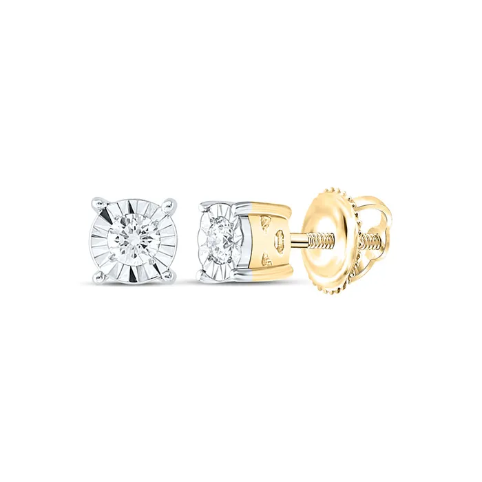 GND Gold Stud Solitaire Earrings 110 Cttw Round Natural Diamond Womens 035 grams Earrings GND Gold Stud Solitaire Earrings 110 Cttw Round Natural Diamond Womens 035 grams Earrings