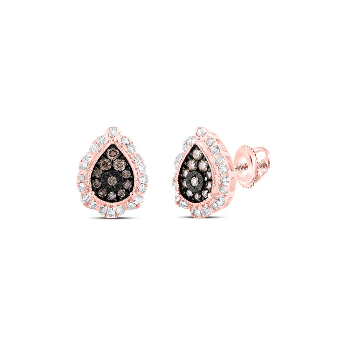 GND Gold Teardrop Earrings 38 Cttw Round Brown Diamond Womens 158 grams Earrings GND Gold Teardrop Earrings 38 Cttw Round Brown Diamond Womens 158 grams Earrings