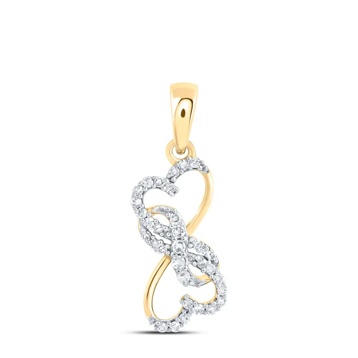 GND Necklaces 10Kt Gold 110Ctw Dia Nk Gift Infinity Heart Pendant