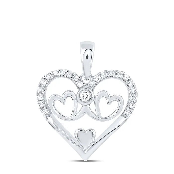 GND Necklaces 10Kt Gold 110CtwDia Nk Gift Mom Heart Pendant