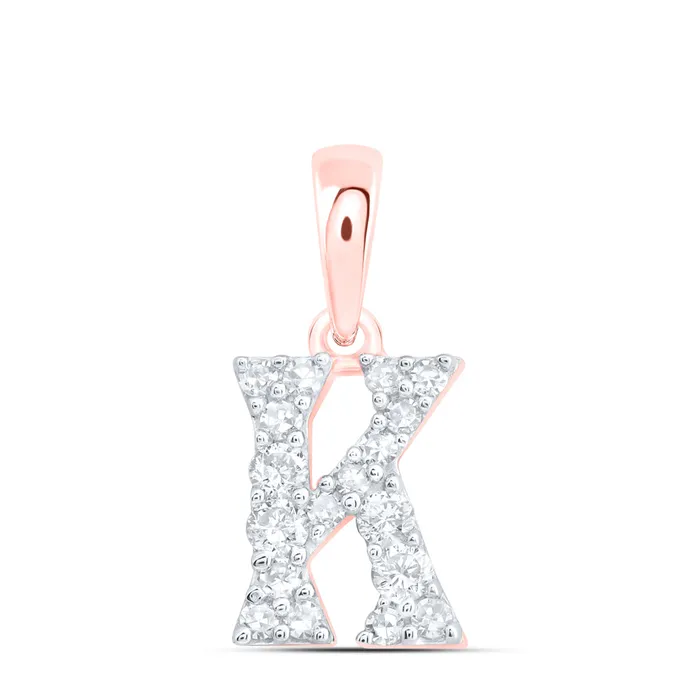 GND Necklaces 10Kt Gold 16CtwDia Nk Gift Initial K Pendant