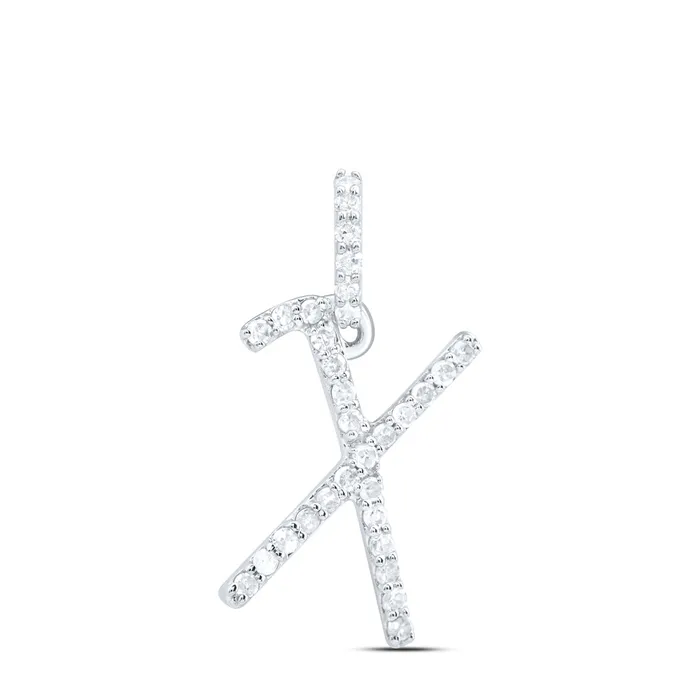 GND Necklaces 10Kt Gold 18CtwDia P1 Gift Initial X Pendant