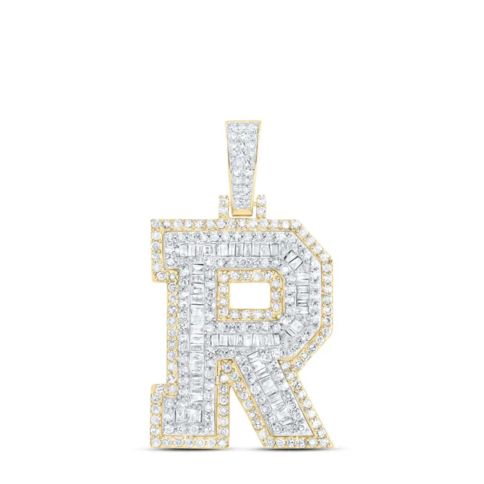 GND Necklaces 10Kt Yellow Gold 1 13CtwDia Nk Initial R Mens Pendant 73 grams GND Necklaces 10Kt Yellow Gold 1 13CtwDia Nk Initial R Mens Pendant 73 grams