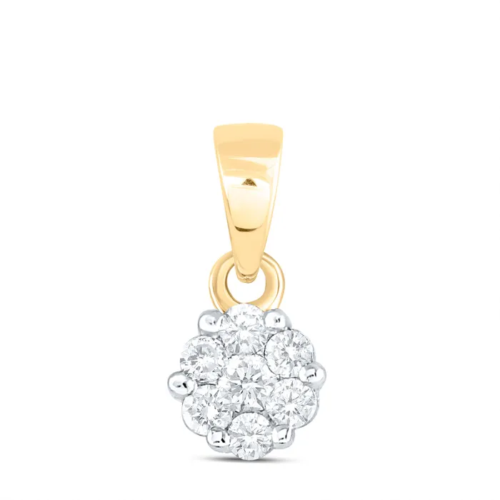 GND Necklaces 10Kt Yellow Gold 110CtwDia Nk Flower Fashion Pendant 04 grams GND Necklaces 10Kt Yellow Gold 110CtwDia Nk Flower Fashion Pendant 04 grams