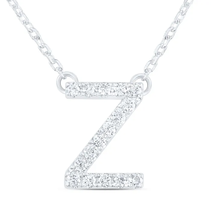 GND Necklaces 14Kt Gold 15CtwDia Ana M Initial Z Fashion Necklace 16 Inch GND Necklaces 14Kt Gold 15CtwDia Ana M Initial Z Fashion Necklace 16 Inch