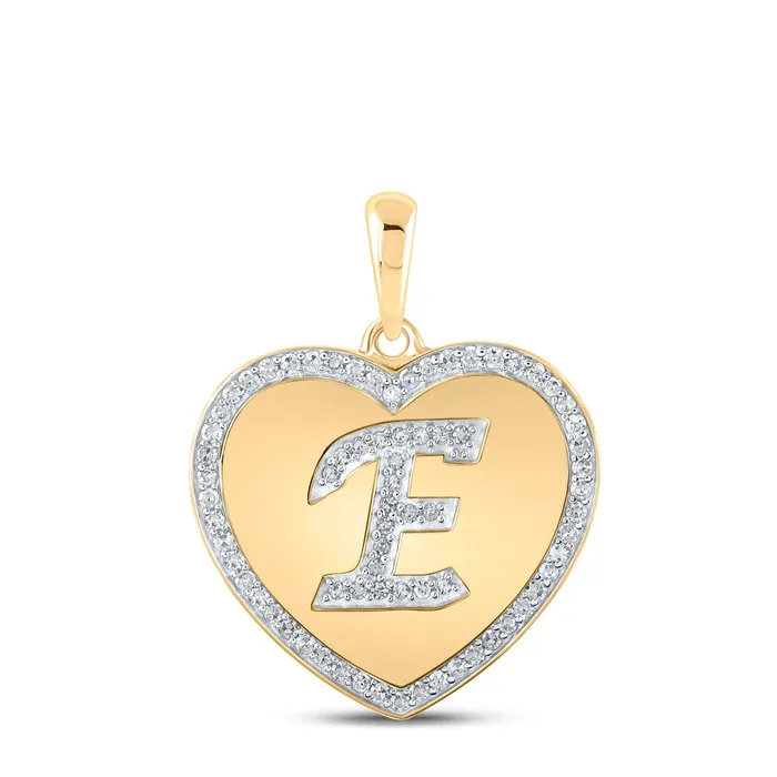 GND Necklaces Gold Heart E Letter Pendant 14 Cttw Round Natural Diamond Womens 257 grams GND Necklaces Gold Heart E Letter Pendant 14 Cttw Round Natural Diamond Womens 257 grams
