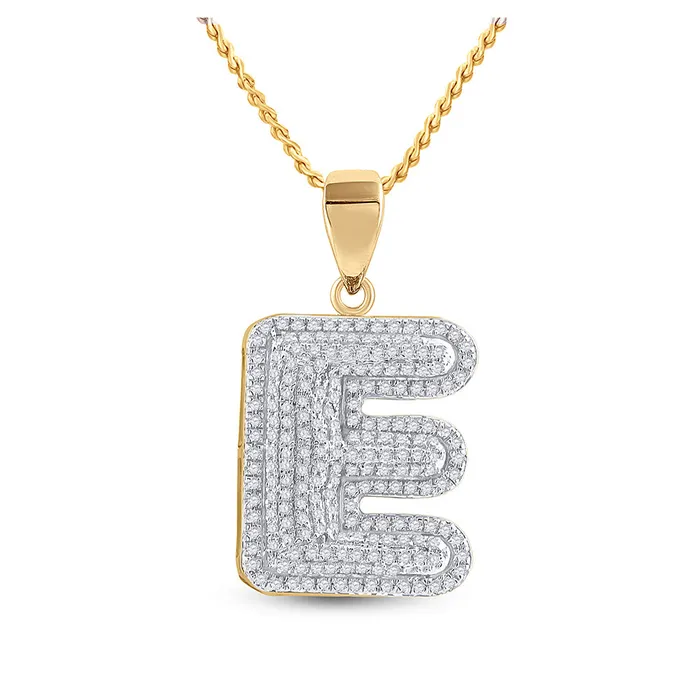 GND Necklaces Gold Initial E Letter Charm Pendant 58 Cttw Round Natural Diamond Mens 467 grams GND Necklaces Gold Initial E Letter Charm Pendant 58 Cttw Round Natural Diamond Mens 467 grams