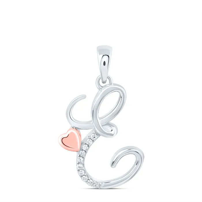 GND Necklaces Sterling Silver 120CtwDia P1 Gift Initial E Pendant