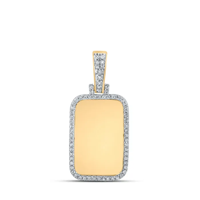 GND Necklaces Trendy Mens Gold Diamond Dog Tag Pendant 13 Cttw Round Natural Diamonds 06 grams GND Necklaces Trendy Mens Gold Diamond Dog Tag Pendant 13 Cttw Round Natural Diamonds 06 grams