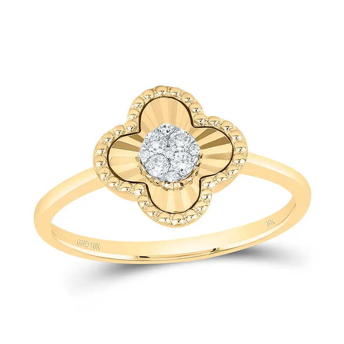 GND Rings 110CtwNat Dia Nk Fashion Clover Ladies Ring 202 grams