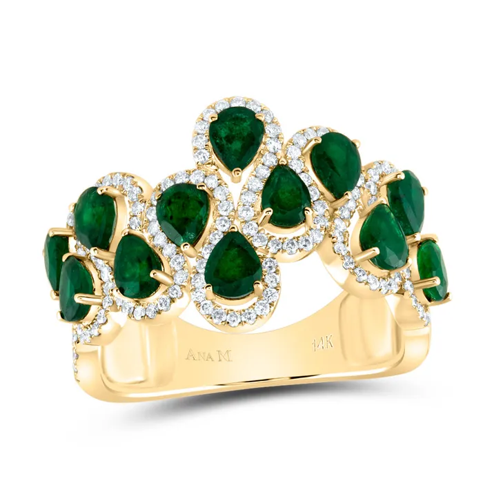 GND Rings 12CtwDia Ana M 1 78Ctw PsEm Nat Gem Ring 386 grams