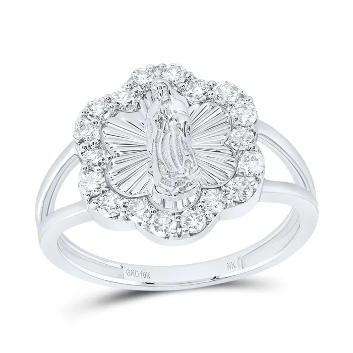 GND Rings 12CtwDia Nk Fashion Virgin Mother Mary Flower Ladies Ring 262 grams GND Rings 12CtwDia Nk Fashion Virgin Mother Mary Flower Ladies Ring 262 grams