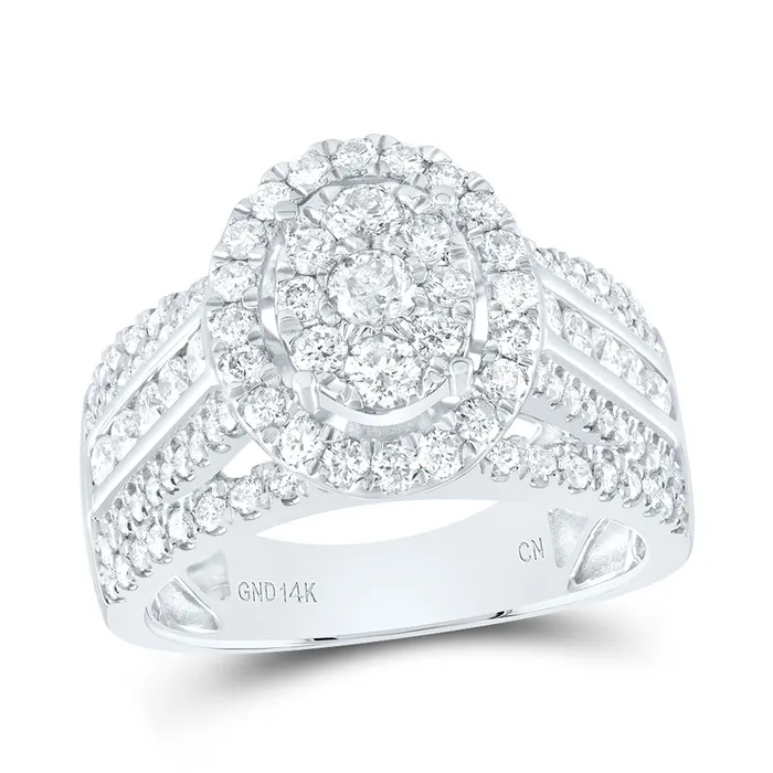 GND Rings 1 34CtwDia Cn Oval Single Halo Bridal Ring 711 grams