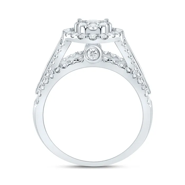 GND Rings 1 34CtwDia Cn Oval Single Halo Bridal Ring 711 grams GND Rings 1 34CtwDia Cn Oval Single Halo Bridal Ring 711 grams