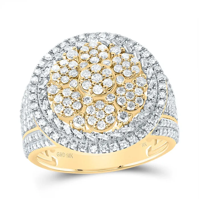 GND Rings 1 34CtwNat Dia Nk Round Flower Mens Ring 749 grams