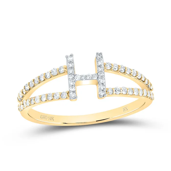 GND Rings 14CtwDia Nk Gift Initial H Ladies Ring 161 grams