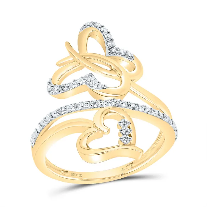 GND Rings 15CtwNat Dia Nk Butterfly Heart Ring 325 grams