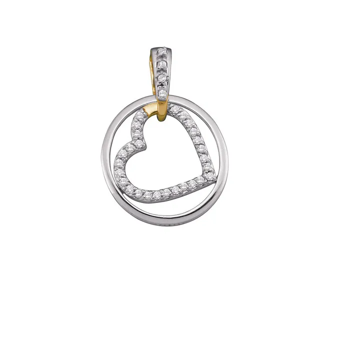 GND Rings 10Kt TwoTone Gold 15CtDia Heart Pendant 186 grams