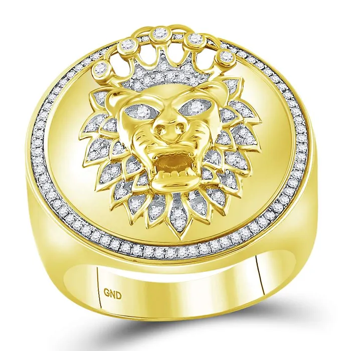 GND Rings 10Kt Yellow Gold 38CtDia Mens Ring 1146 grams