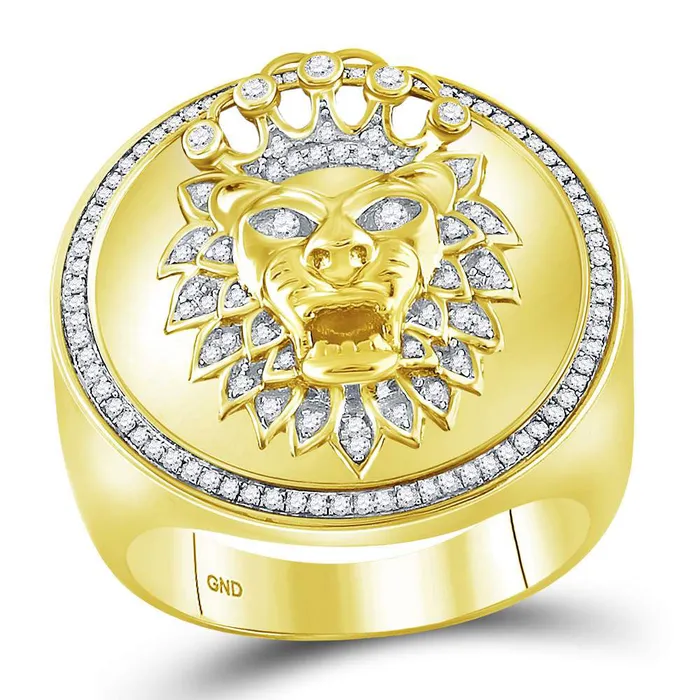 GND Rings 10Kt Yellow Gold 38CtDia Mens Ring 1146 grams