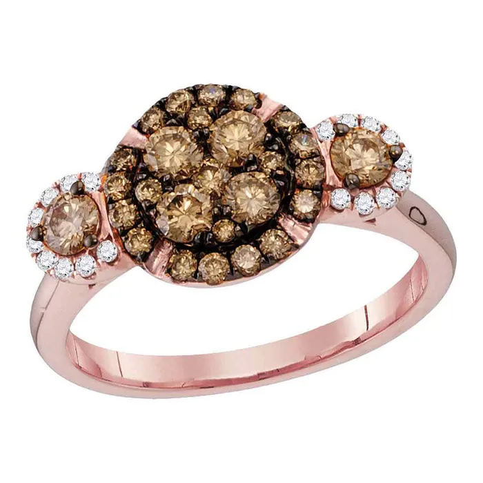 GND Rings 14Kt Rose Gold 1 CtwDia Natural Brown Ring 384 grams