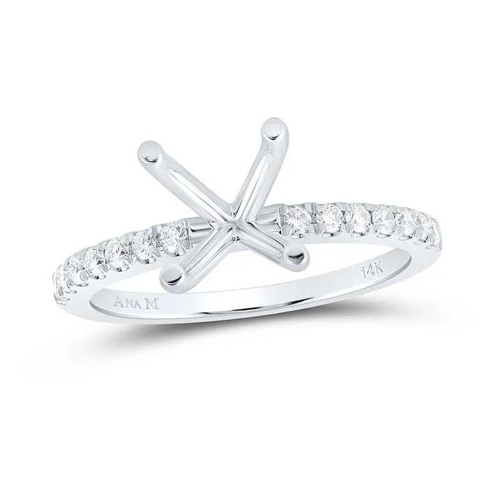 GND Rings 14Kt White Gold 14CtwDia Ana M Sm 2CtCrd Bridal Ring 292 grams GND Rings 14Kt White Gold 14CtwDia Ana M Sm 2CtCrd Bridal Ring 292 grams