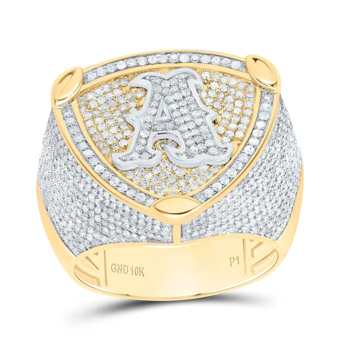GND Rings 2CtwDia P1 Initial A Mens Ring 116 grams