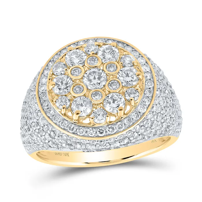GND Rings Gold Cluster Ring 312 Cttw Round Natural Diamond Mens 771 grams GND Rings Gold Cluster Ring 312 Cttw Round Natural Diamond Mens 771 grams