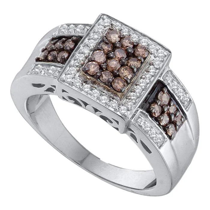 GND Rings Gold Cluster Ring 58 Cttw Round Brown Diamond Womens 692 grams GND Rings Gold Cluster Ring 58 Cttw Round Brown Diamond Womens 692 grams