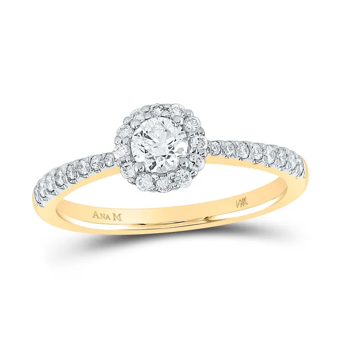GND Rings Gold Halo Bridal Wedding Engagement Ring 12 Cttw Round Natural Diamond Womens 365 grams GND Rings Gold Halo Bridal Wedding Engagement Ring 12 Cttw Round Natural Diamond Womens 365 grams