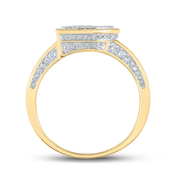 GND Rings Gold Initial B Letter Ring 115 Cttw Round Natural Diamond Mens 852 grams GND Rings Gold Initial B Letter Ring 115 Cttw Round Natural Diamond Mens 852 grams