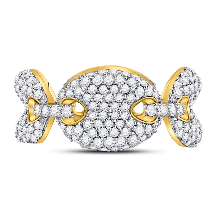 GND Rings Gold Statement Link Band Ring 2 Cttw Round Natural Diamond Mens 557 grams GND Rings Gold Statement Link Band Ring 2 Cttw Round Natural Diamond Mens 557 grams