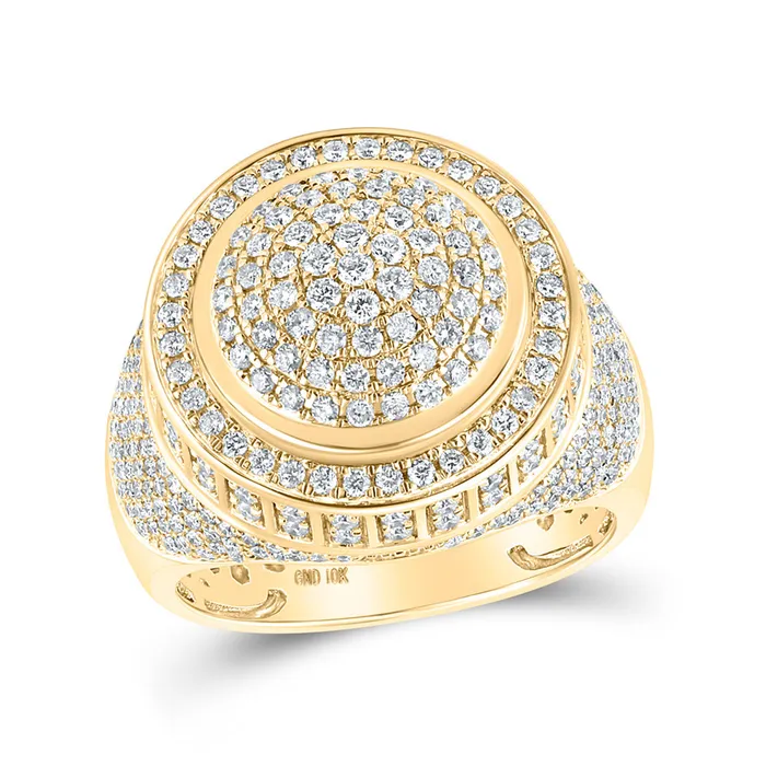 Gold Circle Ring 215 Cttw Round Natural Diamond Mens 1327 grams GND Rings Gold Circle Ring 215 Cttw Round Natural Diamond Mens 1327 grams GND Rings
