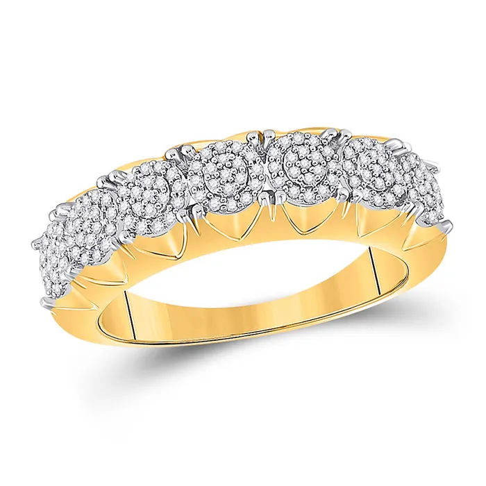 Gold Cluster Band Ring 13 Cttw Round Natural Diamond Mens 628 grams GND Rings Gold Cluster Band Ring 13 Cttw Round Natural Diamond Mens 628 grams GND Rings