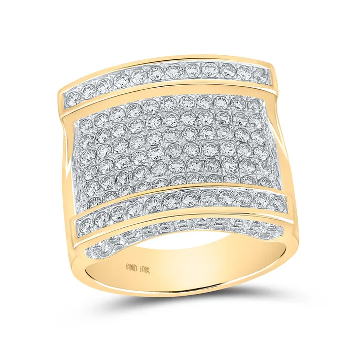 Gold Cluster Ring 314 Cttw Round Natural Diamond Mens 1509 grams GND Rings Gold Cluster Ring 314 Cttw Round Natural Diamond Mens 1509 grams GND Rings