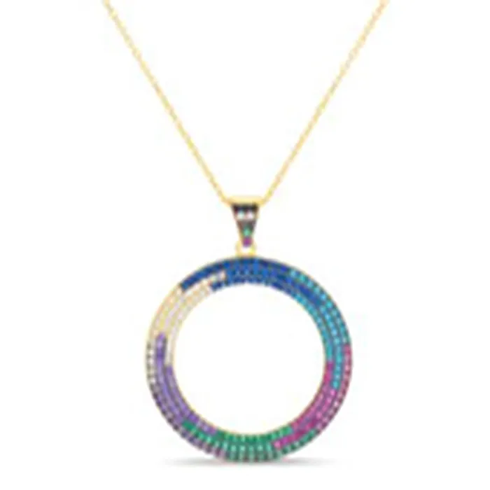 Gold CZ Open Circle Necklace Noblepack CA Necklaces