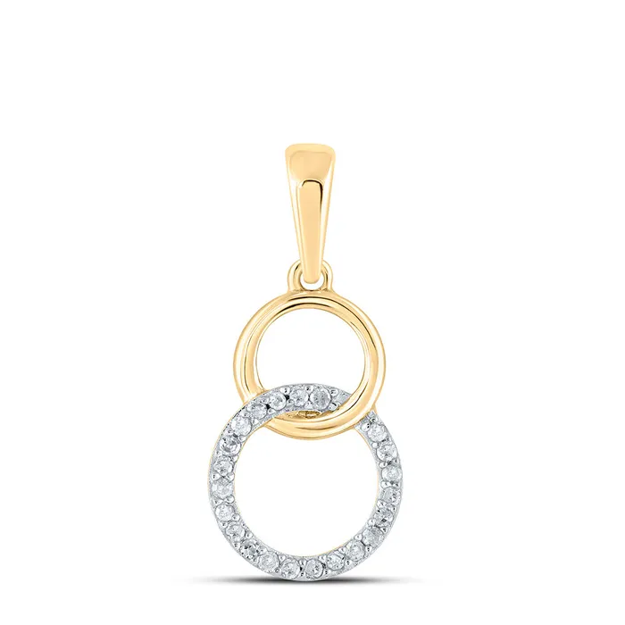 Gold Interlocking Circle Pendant 120 Cttw Round Natural Diamond Womens 066 grams GND Necklaces Gold Interlocking Circle Pendant 120 Cttw Round Natural Diamond Womens 066 grams GND Necklaces