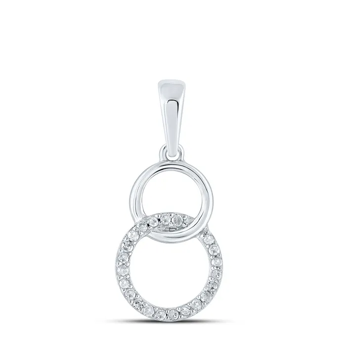 Gold Interlocking Circle Pendant 120 Cttw Round Natural Diamond Womens 066 grams GND Necklaces