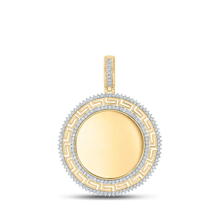 Gold Memory Circle Charm Pendant 12 Cttw Round Natural Diamond Mens 1123 grams GND Necklaces Gold Memory Circle Charm Pendant 12 Cttw Round Natural Diamond Mens 1123 grams GND Necklaces