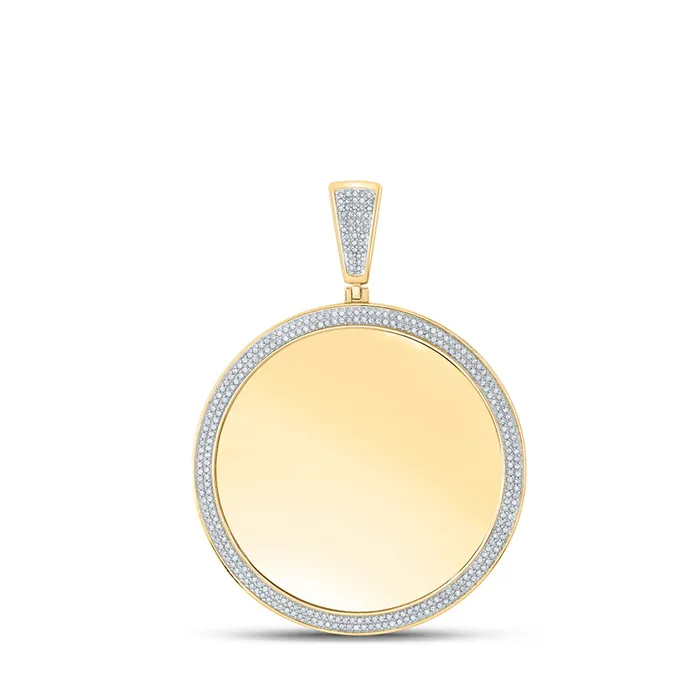 Gold Memory Circle Charm Pendant 1 Cttw Round Natural Diamond Mens 1044 grams GND Necklaces Gold Memory Circle Charm Pendant 1 Cttw Round Natural Diamond Mens 1044 grams GND Necklaces