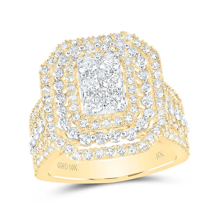 Gold Octagon Bridal Wedding Engagement Ring 2 Cttw Round Natural Diamond Womens 83 grams GND Rings Gold Octagon Bridal Wedding Engagement Ring 2 Cttw Round Natural Diamond Womens 83 grams GND Rings