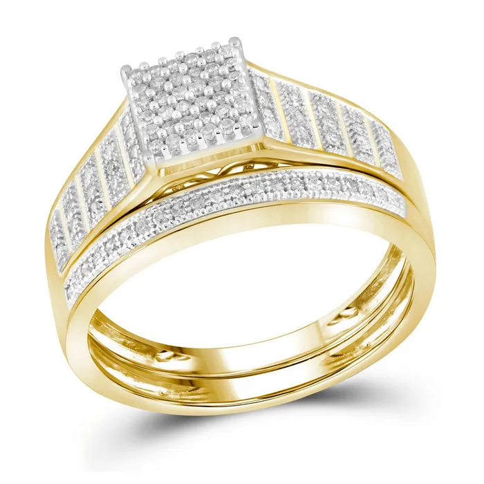 Gold Rectangle Cluster Bridal Wedding Engagement Ring 14 Cttw Round Natural Diamond Womens 386 grams GND Rings Gold Rectangle Cluster Bridal Wedding Engagement Ring 14 Cttw Round Natural Diamond Womens 386 grams GND Rings