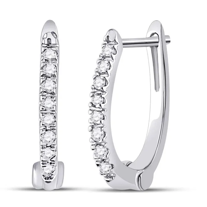 Gold Single Row Hoop Earrings 112 Cttw Round Natural Diamond Womens 131 grams GND Earrings Gold Single Row Hoop Earrings 112 Cttw Round Natural Diamond Womens 131 grams GND Earrings
